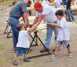 children log cutting
